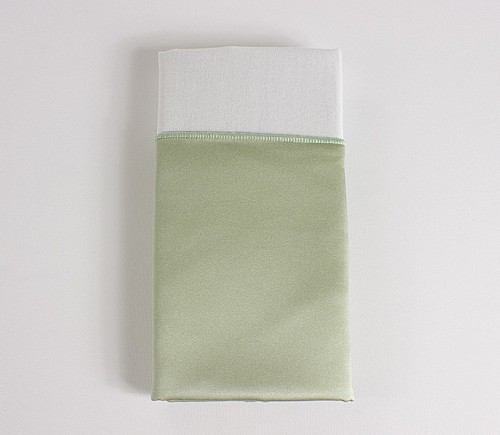 Sage Lamour Dinner Napkin with White Cotton Backing