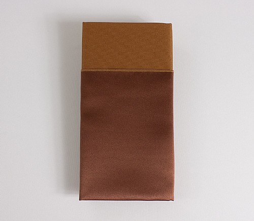 Spiced Cider Lamour Dinner Napkin with Copper Poly Backing
