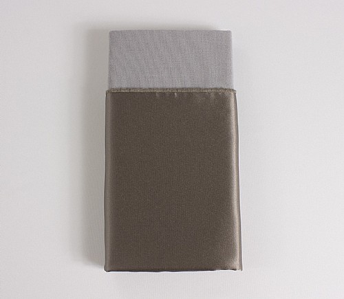 Stone Lamour Dinner Napkin with Grey Cotton Backing