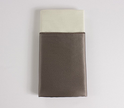 Stone Lamour Dinner Napkin with Ivory Cotton Backing
