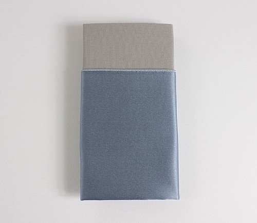 Bluestone Lamour Dinner Napkin with Grey Cotton Backing