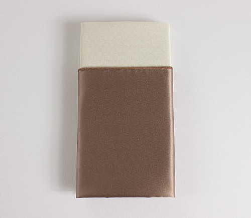 Taupe Lamour Dinner Napkin with Ivory Cotton Backing