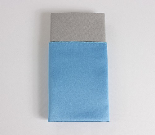 Turquoise Lamour Dinner Napkin with Grey Cotton Backing