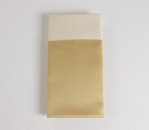 Wheat Lamour Dinner Napkin with Ivory Cotton Backing