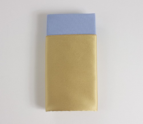 Wheat Lamour Dinner Napkin with Light Blue Cotton Backing