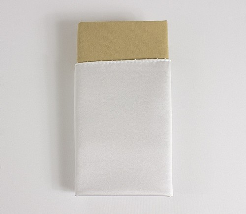 White Lamour Dinner Napkin with Camel Cotton Backing