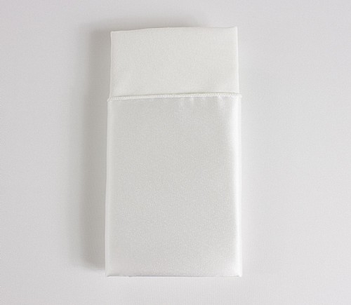 White Lamour Dinner Napkin with White Cotton Backing