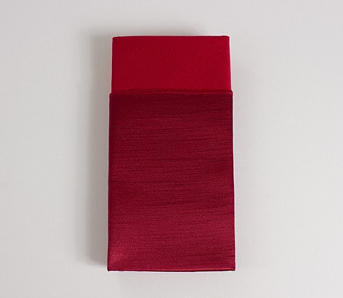 Cherry Majestic Shiny Dinner Napkin with Red Cotton Backing