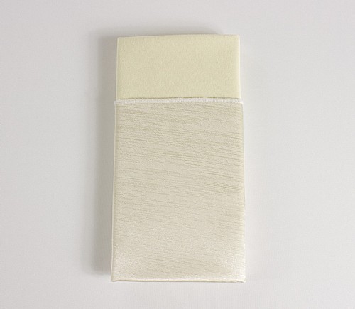 Ivory Majestic Shiny Dinner Napkin with Ivory Cotton Backing