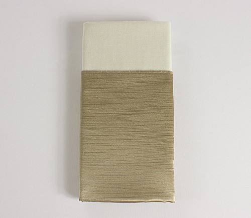 Khaki Majestic Shiny Dinner Napkin with Ivory Cotton Backing