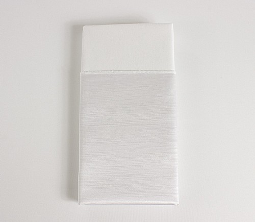 White Majestic Shiny Dinner Napkin with White Cotton Backing