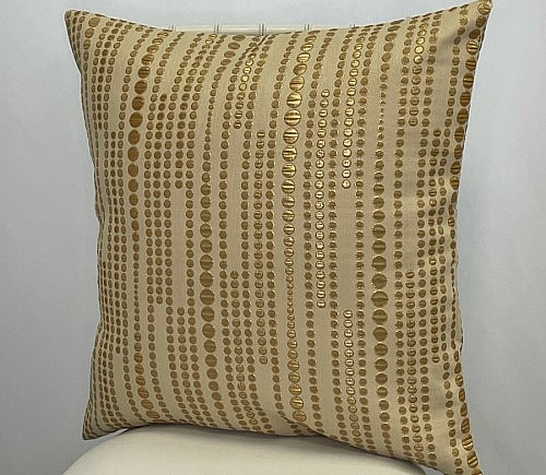 Gold String of Dots Pillow