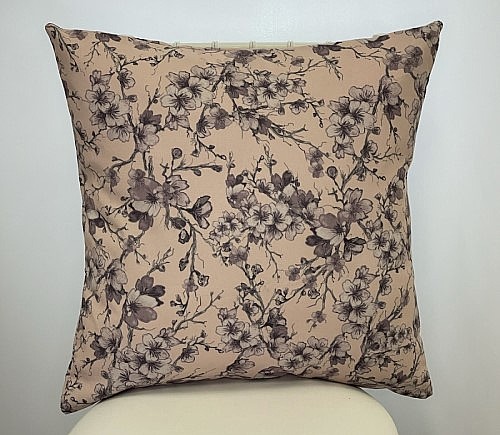 Neutral Blossoms Cotton Pillow