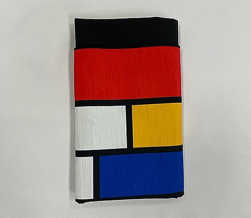 Mondrian Dinner Napkin with Black Cotton Backing