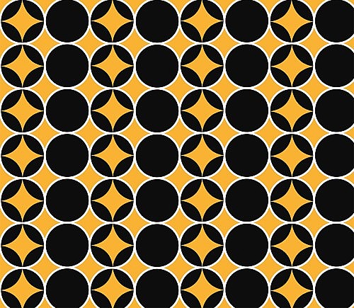 Black & Gold Diamond Print Poly