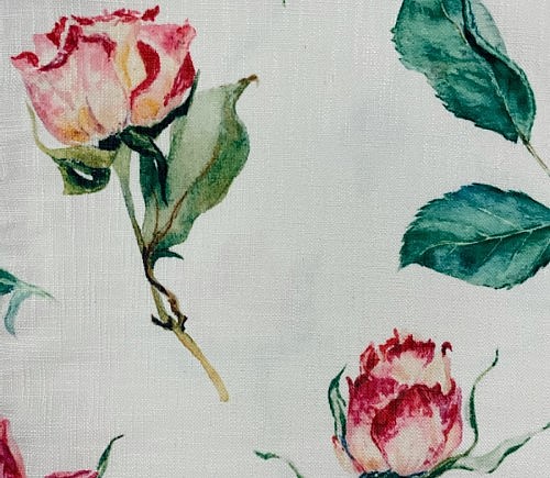 Watercolor Rose Panama with Fringe