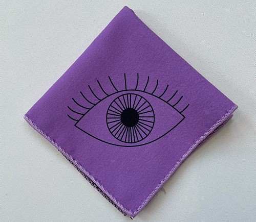 Violet Eye Print Cotton Cocktail Napkin