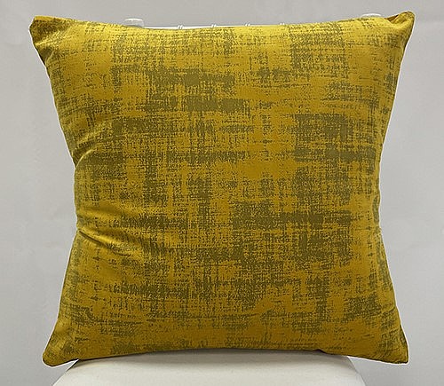 Ochre Distressed Velvet Pillow