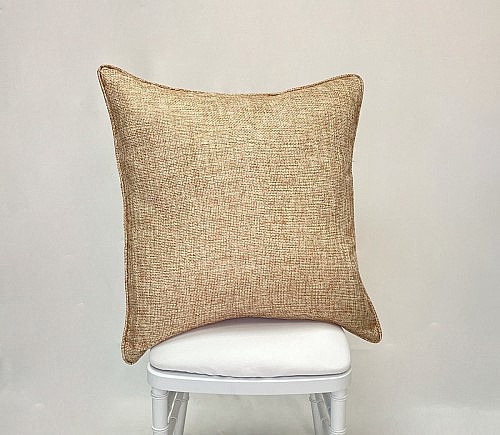 Nougat Rattan with Piping Pillow