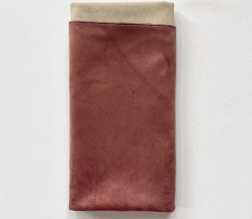 Blush Velvet with Beige Cotton Backing Dinner Napkin