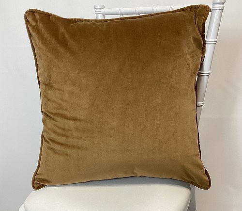 Golden Velvet with Piping Pillow