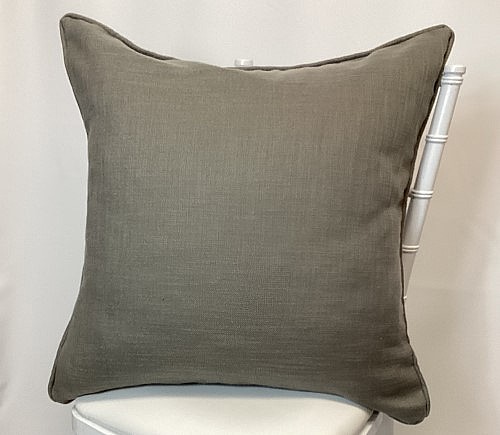 Charcoal Panama with Piping Pillow