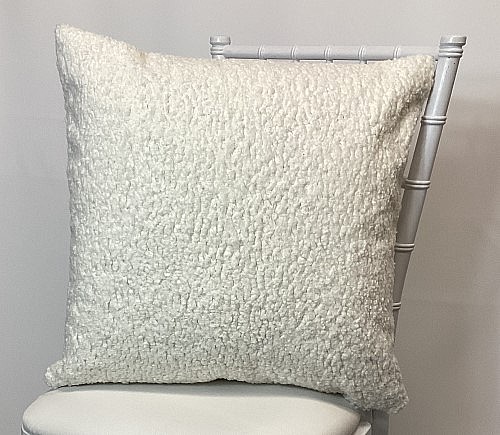 White Boucle Pillow