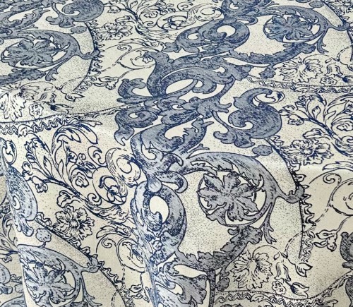Navy French Scroll