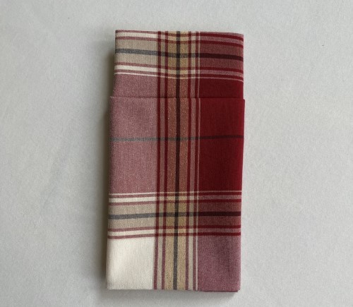 Cranberry Plaid Dinner Napkin