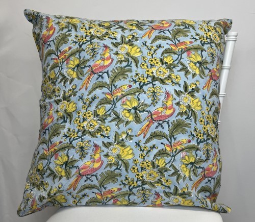 Blue Indian Block Print Pillow