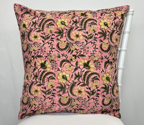Light Pink Indian Block Print Pillow