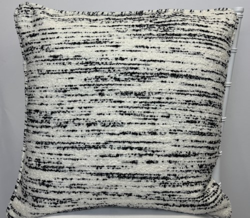 White and Black Boucle Pillow