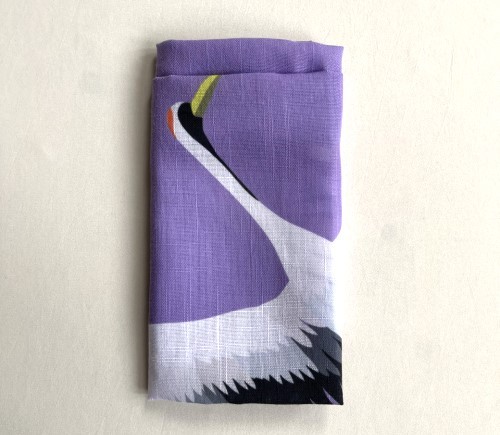 Lilac Cranes Linen Dinner Napkin