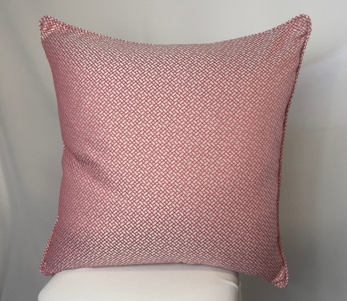 Red Garden Lattice with Piping Pillow