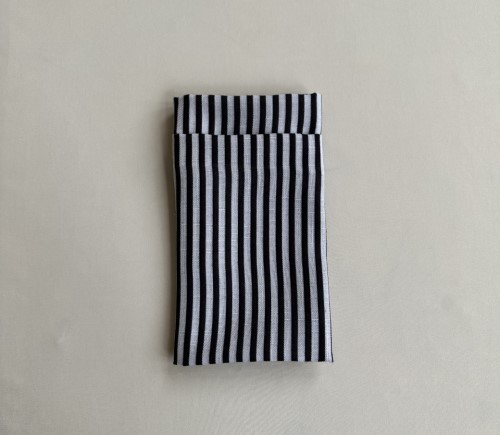 Black & White Pinstripe Linen Dinner Napkin