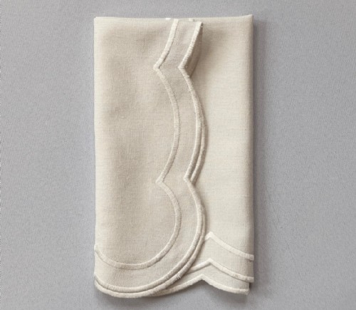 Ivory Cotton Scalloped Napkin
