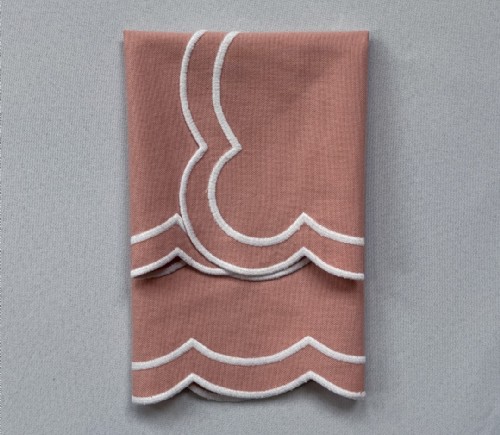 Dusty Rose Scalloped Lunch Napkin