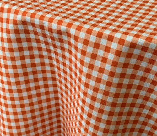 Orange Gingham Check Cotton