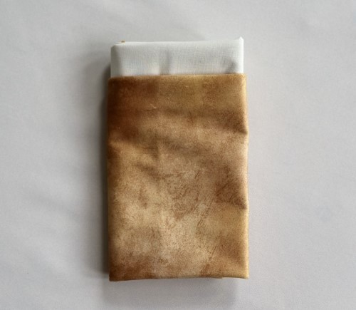 Golden Mottled Velvet Napkin w/ Bone Cotton Backing