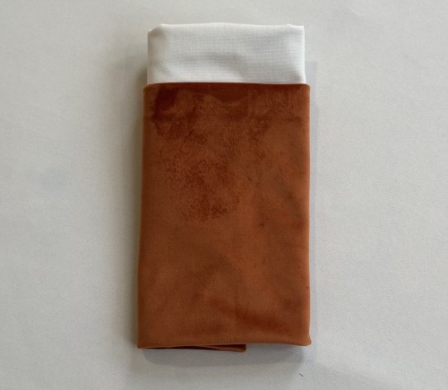 Spice Velvet Dinner Napkin w/ Bone Cotton Backing