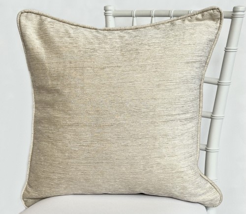 Ivory Metallic Chenille Pillow