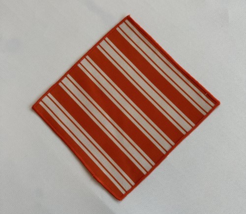 Orange Ticker Stripe Cocktail Napkin