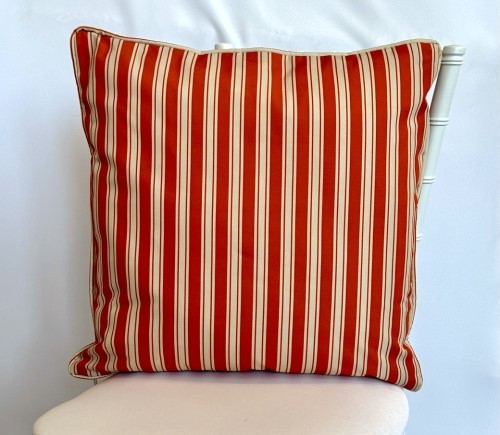 Orange Ticker Stripe Pillow
