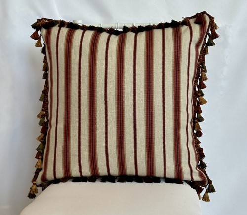 Spice Pavilion Stripe Pillow w/ Fringe