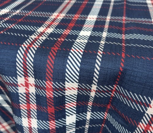 Navy Cabin Plaid Panama