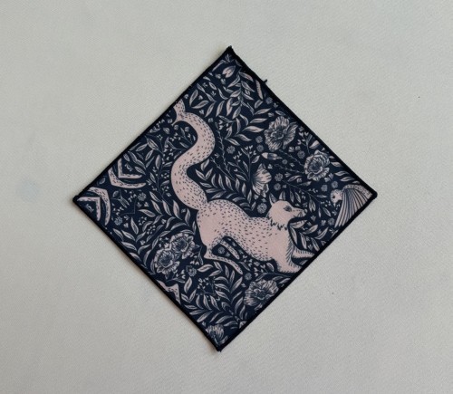 Navy Foxy Toile Cocktail Napkin