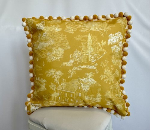 Yellow Toile Pillow