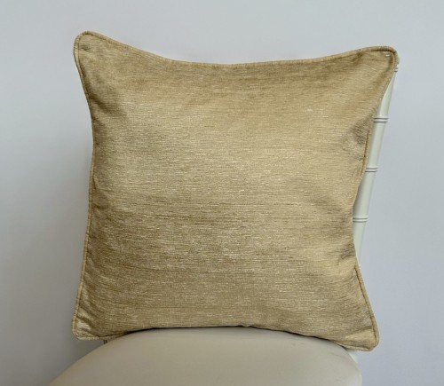 Champagne Metallic Chenille Pillow