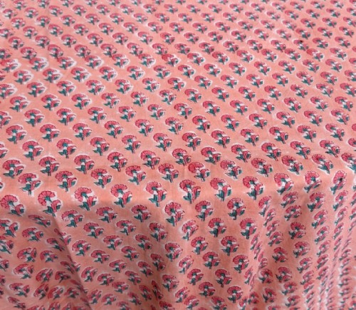 Peach Indian Block Print