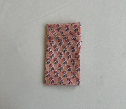 Peach Indian Block Print Dinner Napkin